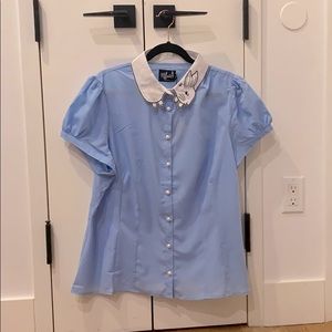 Hell Bunny Blue Blouse